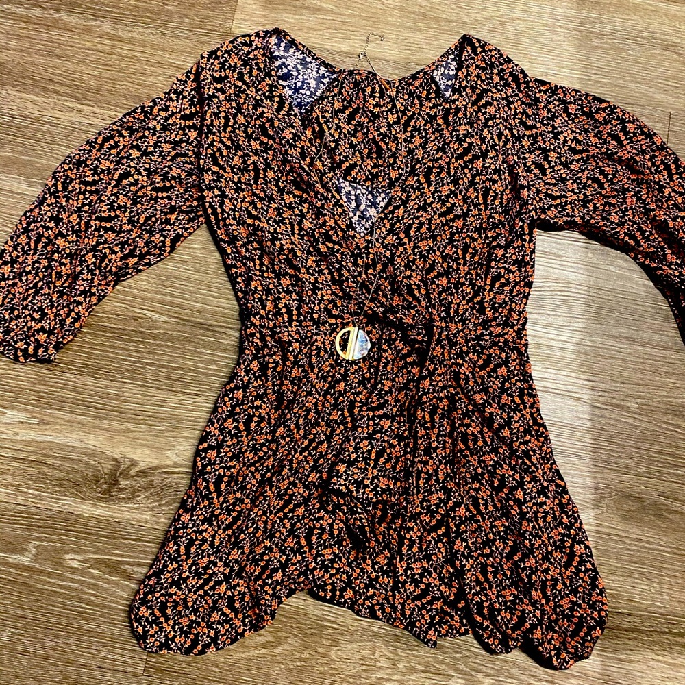 Free people floral short dress size Small